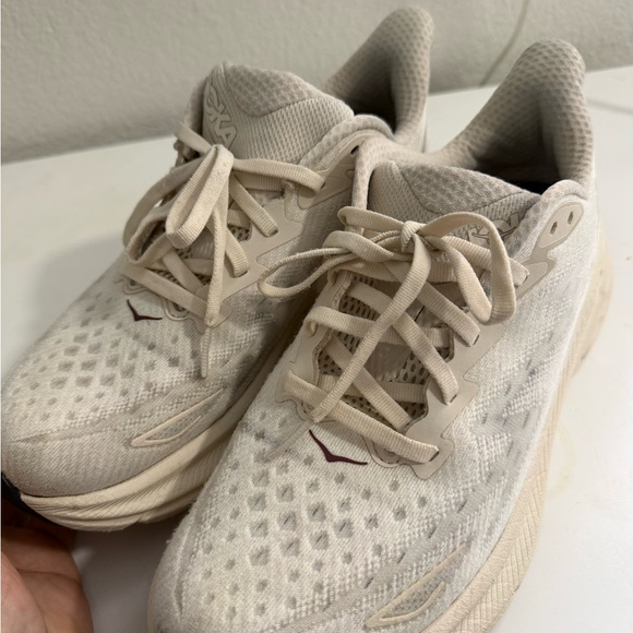 Hoka Clifton 9  Cream Athletic Sneakers - Picture 4 of 11